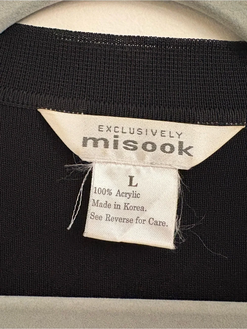 Exclusively Misook Black Open Front Knit Cardigan Large Career Travel Jacket - Picture 3 of 7